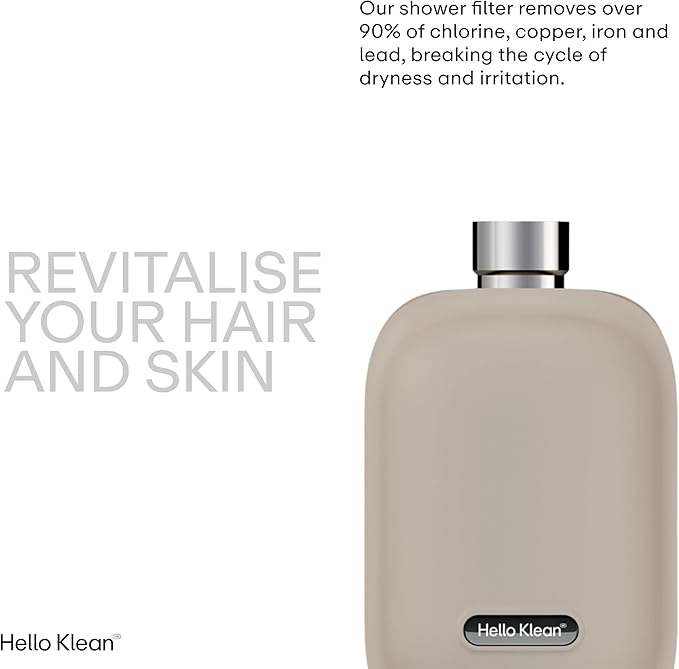 Shower Filter in Beige - Filter Unwanted Metals, Chlorine & Impurities Found in Shower Water - Improves Quality of Skin & Hair - Quick Easy Install For In-Line & Electric Shower