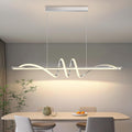 Modern Pendant Light Kitchen Island 39in Dimmable Hanging Lamp 3000k-6000K Adjustable Warm/Nautral/White with Remote Control, Kitchen Island Lighting Chrome Silver