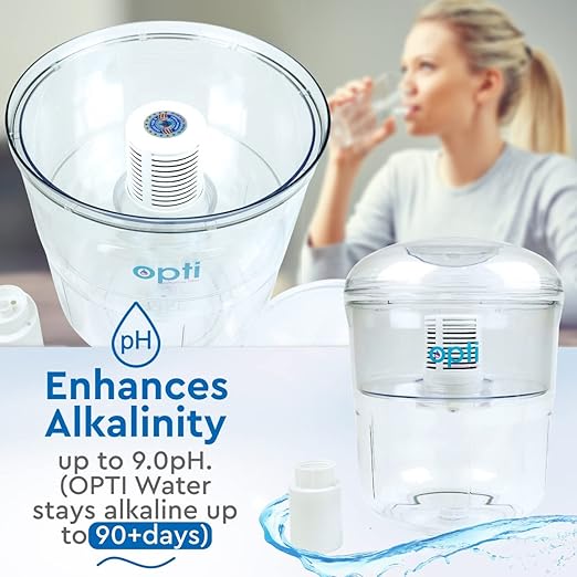 Opti Flex 3 Gallon Alkaline Water Jug Filter for Top Load Dispensers - Removes Contaminants, Increases Alkalinity Up to 9.0