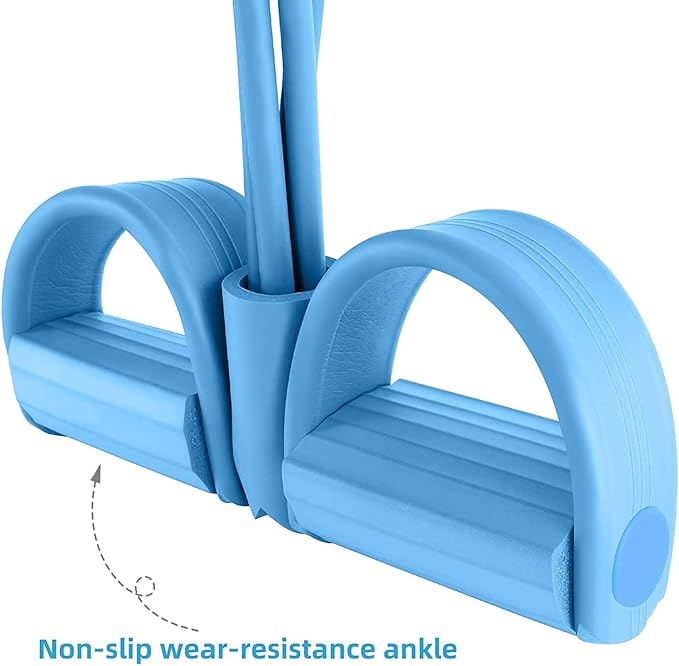Multi-Function Tension Rope – 4 Tube Resistance Bands with Handles – Sit Up Exercise Equipment Home Gym Tummy Trainer for Men Women-FlexoryFit