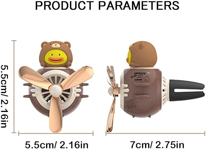 2 Pcs Pilot Car Air Freshener, Cute Duck Car Vent Clip Air Freshener Automotive Air Outlet Fan Diffuser, Automotive Interiors Vent Decoration (Rabbit+Duck)
