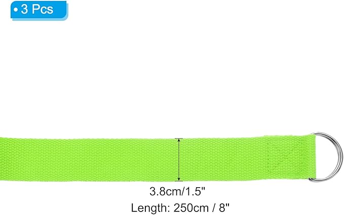 PATIKIL Yoga Strap for Stretching Cotton Yoga Belt with Adjustable Metal D-Ring Buckle Stretch Band for Fitness Pilates-FlexoryFit