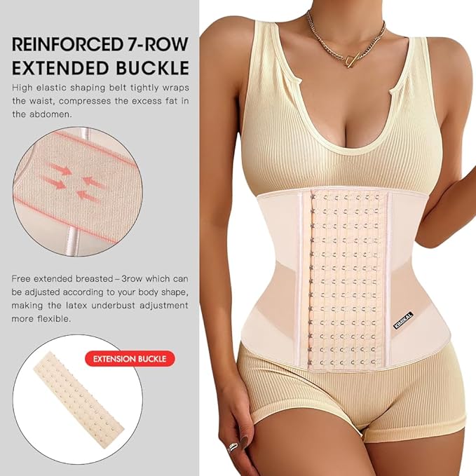 KIMIKAL Women Waist Trainer Corset Belt: Under Clothes Sport Tummy Control Long Torso Shapewear-FlexoryFit