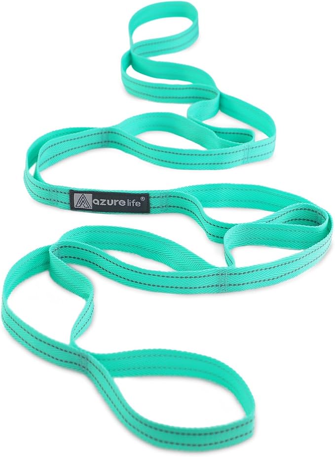 Premium Durable Stretch Straps with Loops, Stretching Strap for Physical Therapy, Multi-Loop Yoga Strap Fitness Exercise Strap for Yoga, Pilates, Dance, Flexibility&Exercise-FlexoryFit