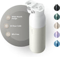 LARQ Bottle Swig Top 34oz - Insulated Stainless Steel Water Bottle With Built-In Silicone Handle | BPA Free | Reusable Water Bottle for Sports, Gym, and Travel, Granite White