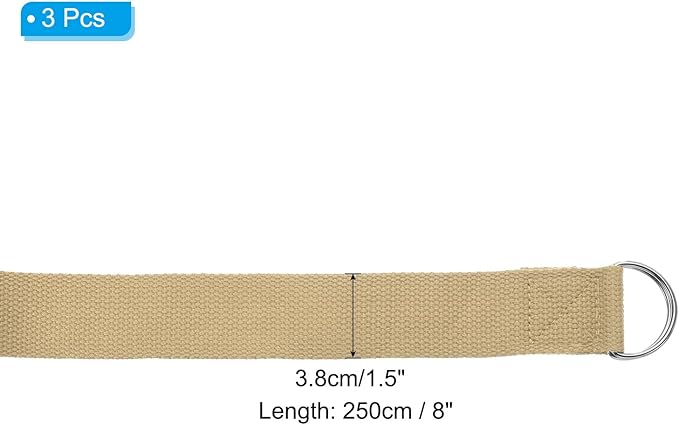 PATIKIL Yoga Strap for Stretching Cotton Yoga Belt with Adjustable Metal D-Ring Buckle Stretch Band for Fitness Pilates-FlexoryFit
