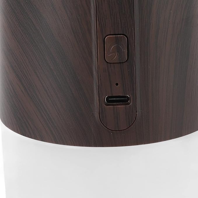Portable Mist Humidifier, 300ml Capacity Personal Air Humidifier with Timing Function, Jellyfish Shaped Spray Mist, Mobile Using Office Humidifier with Colorful Night Light for Cars,(Dark Wood Color)