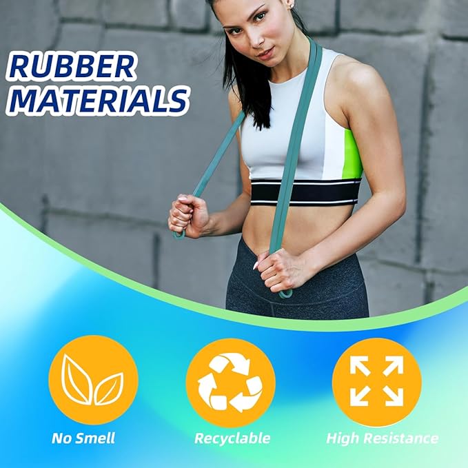 WHATAFIT Resistance Bands, Pull Up Assistance Bands, Exercise Bands, Workout Bands Set for Men and Women Home Fitness, Body Stretching, Strength Training, Physical Therapy-FlexoryFit