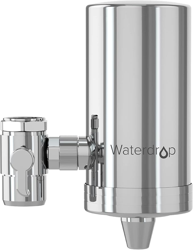 Waterdrop FC-06 Water Filter for Sink Faucet, 360° Rotating Stainless Steel by Waterdrop