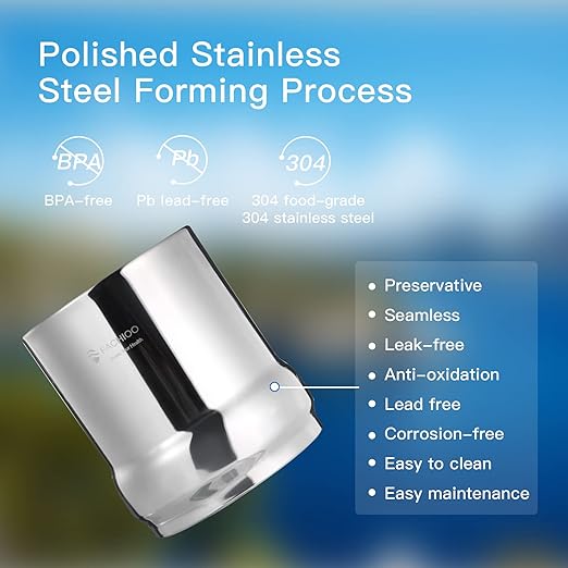 2.25 Gallon Stainless Steel Gravity-Fed Water Filter System with 2 White Ceramics Purification Washable Filter, Portable Countertop Filter System for Home and Outdoor Camping Use