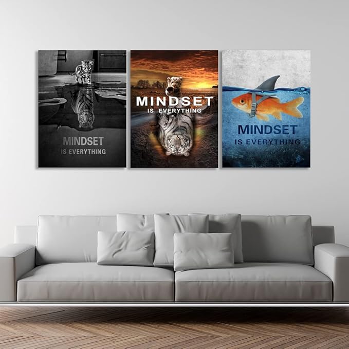 Success Wall Painting Inspirational Wall Art Office Wall Decor Motivational Wall Art Canvas Black Poster Positive Inspirational Framed Artwork Prints Picture for Living Room Office [60''W x 28''H]-FlexoryFit
