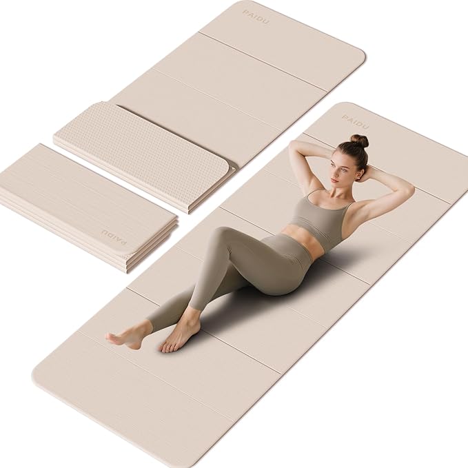 Foldable Yoga Mat - 10mm Extra Thick, 75"26" Non-Slip Exercise Fitness Mat | SGS Eco-Certified, Portable for Yoga/Pilates/Studio/Home Workout-FlexoryFit