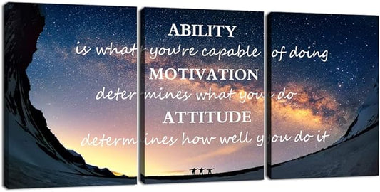 Large Size Successful Motivational Picture Canvas Wall Art Decor Print Office Decor Inspiring Framed Prints Inspirational Entrepreneurship Poster Modern Success Quotes for Living Room-FlexoryFit