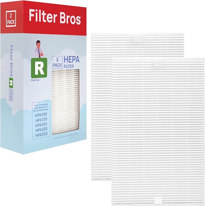 Filter Bros HRF-R2 HEPA Replacement Filter R 2 Pack Fits Honeywell HPA200 Series