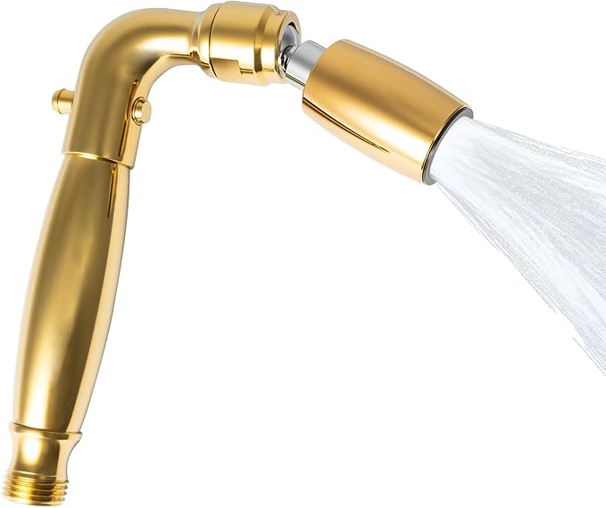 High Sierra® Solid Metal Handheld Shower Head, Lead-Free, with Built-In Trickle Valve. Shower Hose and Holder Not Included. Low Flow 1.25 GPM. Polished Brass