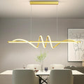 Modern LED Pendant Lights, Ceiling Chandelier Dimmable with Remote Control 3000k-6000K Adjustable Color Temperature, Aluminum Island Lighting Lamp Fixture for Kitchen, Dining Room(47in Gold)