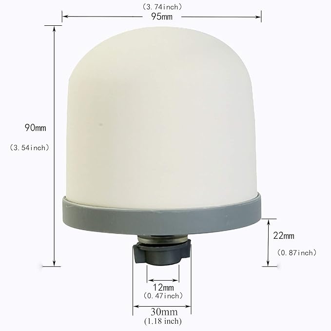 HUI NING Replacement Ceramic Dome Water Filter and Faucet Kit for Countertop,Household Water Bucket, Water Cooler Filtration Systems Water Pitcher (2 Dome Filters & 2 White Taps)