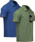 ZITY Mens 2 Pack Polo Shirts Short Sleeve Performance Sports Golf Shirt for Men Tactical Shirt
