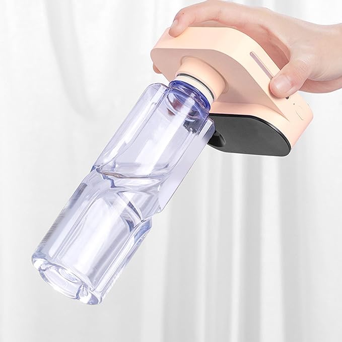 Mini Water Bottle Humidifier, Compact Size Design USB Charging Large Spray Portable Cordless Bottle Humidifier for Travel Car and Bedroom (Pink)
