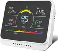 Xoopon Air Quality Monitor Indoor with Beep Alarm Portable Formaldehyde/PM1/PM2.5/PM10/Co2 Detector for Travel Carbon Dioxide Detector Tester Hcho Sensor for Home (Silver White)