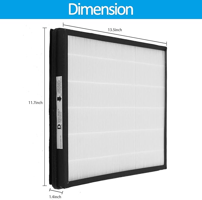 IAF-H-100D H13 True HEPA Replacement Idylis D Filter, Compatible with Idylis AC-2118, AC-2123, IAP-10-280 Air Purifier Devices, 2 HEPA Filter & 2Carbon Filter