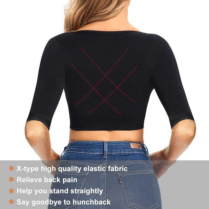 JOYSHAPER Upper Arm Shapers for Women Compression Sleeves Shapewear Crop Top Slimming Arm Slimmer Vest-FlexoryFit