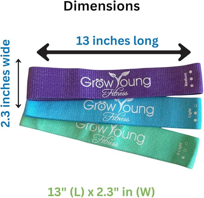 Grow Young Fitess Premium Exercise Bands - 3 Resistance Bands + 1 Storage Bag-FlexoryFit