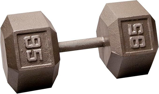 Body-Solid Cast Iron Hexagon Dumbbell, Hand Weights For Men and Women, Weight Dumbbells for Strength Training, Body Building Home Gym Training Gear-FlexoryFit