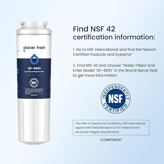 GLACIER FRESH UKF8001 Compatible with Whirlpool Refrigerator Water Filter 4, EDR4RXD1, EveryDrop Filter 4, 4396395, Maytag UKF8001, UKF8001AXX, WHR4RXD1, KAD4RXD1, 46-9006, Puriclean II, Pack of 4