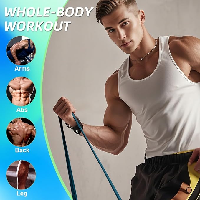 WHATAFIT Resistance Bands, Pull Up Assistance Bands, Exercise Bands, Workout Bands Set for Men and Women Home Fitness, Body Stretching, Strength Training, Physical Therapy-FlexoryFit