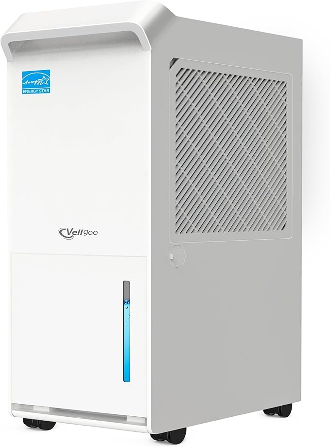 3,200 Sq.Ft Most Efficient Energy Star 2024 Dehumidifier,Vellgoo 36Pint/D Compressor Dehumidifier with Drain Hose, Smart Humidity Control for Basement, Home, Bedroom, Bathroom, Garage