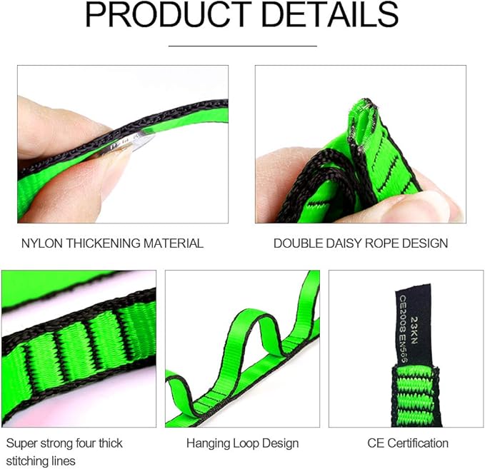 KIKIGOAL 2pcs Safety Daisy Chains Strong Climbing Strap Adjustable Nylon Strap Rope Yoga Pilates Stretching Straps-FlexoryFit