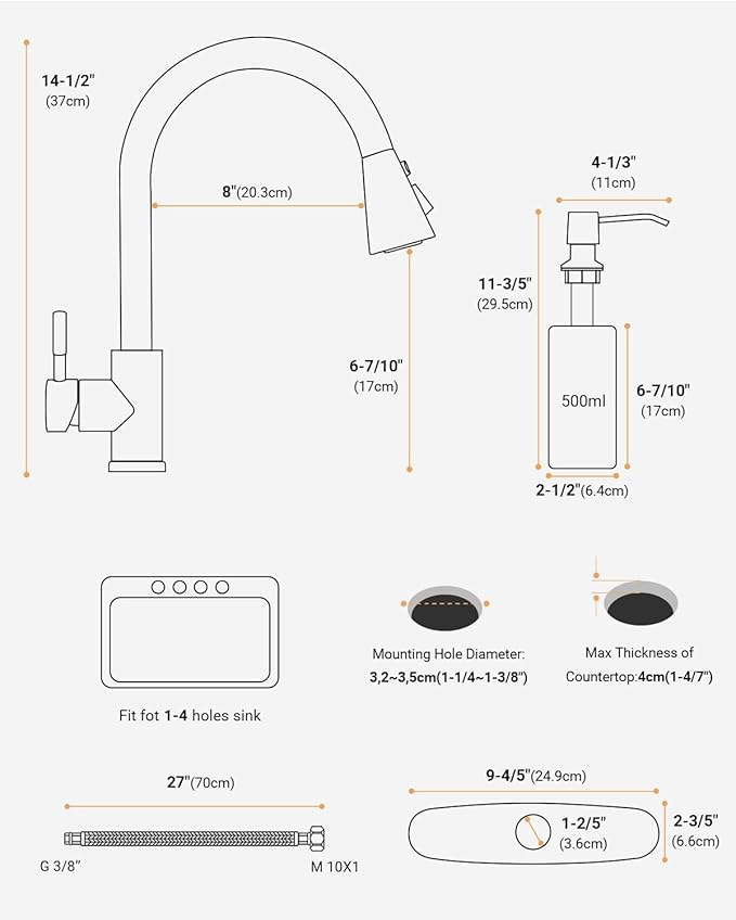 APPASO Touchless Kitchen Faucet, Oil Rubbed Bronze Sink Faucets with Soap Dispenser and Pull Down Sprayer 3 Modes, Activated Motion Sensor Hands Free with Deck Plate, High Arch