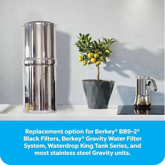 CB5 next-gen water filter with state-of-the-art technology by Clearbrook, LLC The Original BB9 Filter Maker. 5-Inch Gravity Water Filter, High-Performance, No Electricity Needed, Set of 2