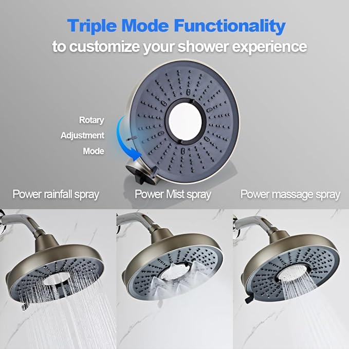 Filtered Shower Head - 8 Inches High Pressure Fixed Rain Showerhead for Hard Water Softener with 18-Stage Filter - Reduces Chlorine and Heavy Metals （Nickel Brushed）