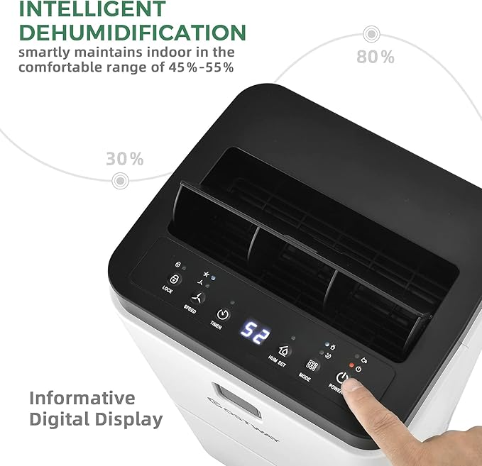 COSTWAY Dehumidifier for Large Room & Basements, 1500 Sq. Ft Portable 30 Pints Dehumidifier with 3 Color LED Light, 3 Modes, 2 Speeds, 12H Timer, Auto or Manual Drainage