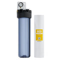 20" 1 Stage Whole House Water Filter System 1" Ports Double O Ring Clear Filter Housing + Gauge w/ 5-Micron Polypropylene Sediment Water Filter Good for RV (1 Stage Sediment 5 Micron)