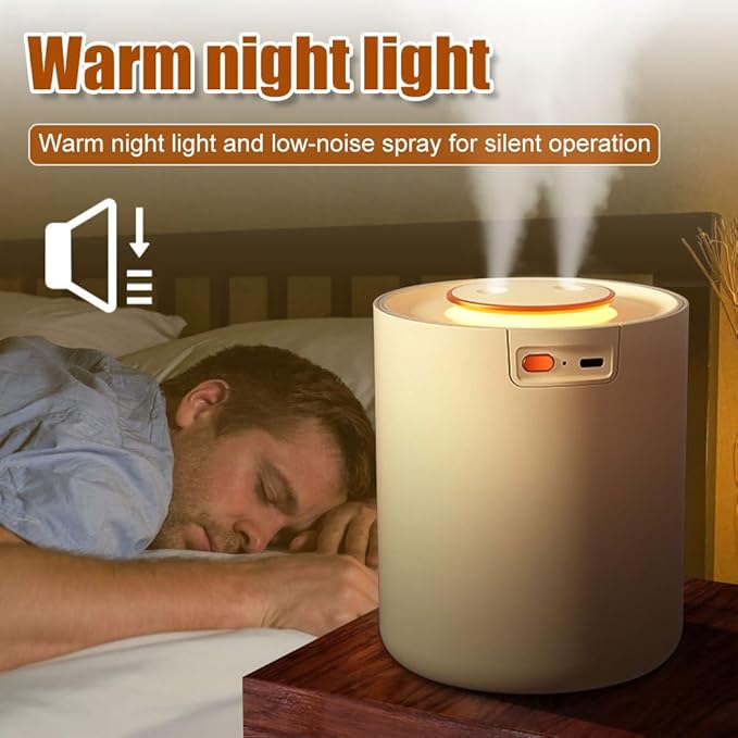 Mini Humidifier with Night Light, 1.5L Dual Channels Mist Humidifier, Auto Shut Off USB Desktop Humidifier for Bedroom Office Car