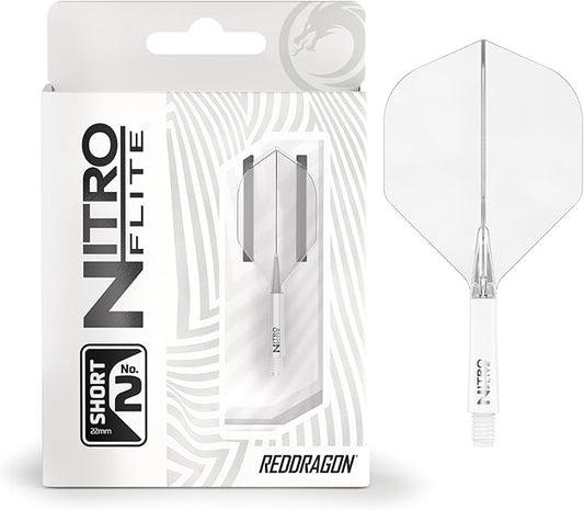 RED DRAGON Darts – Nitro Flite Integrated Flight & Shaft System – No.2 Shape and Design - Available in Short, Intermediate & Medium - Available in Variety of Colours - Professional Darts Accessories