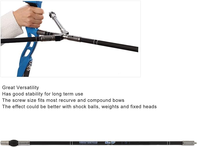 Topyond 30in Archery Bow Stabilizer, Carbon Fiber Stabilizer for Compound Bow, Vibration and Noise Absorption Damping Shock Absorber for Enhanced Balance in Outdoor Competitions