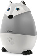 Crane Ultrasonic Cool Mist Animal Humidifier for Kids' Bedroom & Nursery, Adjustable 0.5 Gallon, Auto Shut-Off Silver Fox 0.5 Gallon Grey