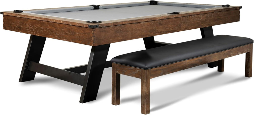 Nixon Billiards - Hunter Slate Billiard Pool Table (Wood Leg) - Brushed Walnut - 8FT - White Glove Installation