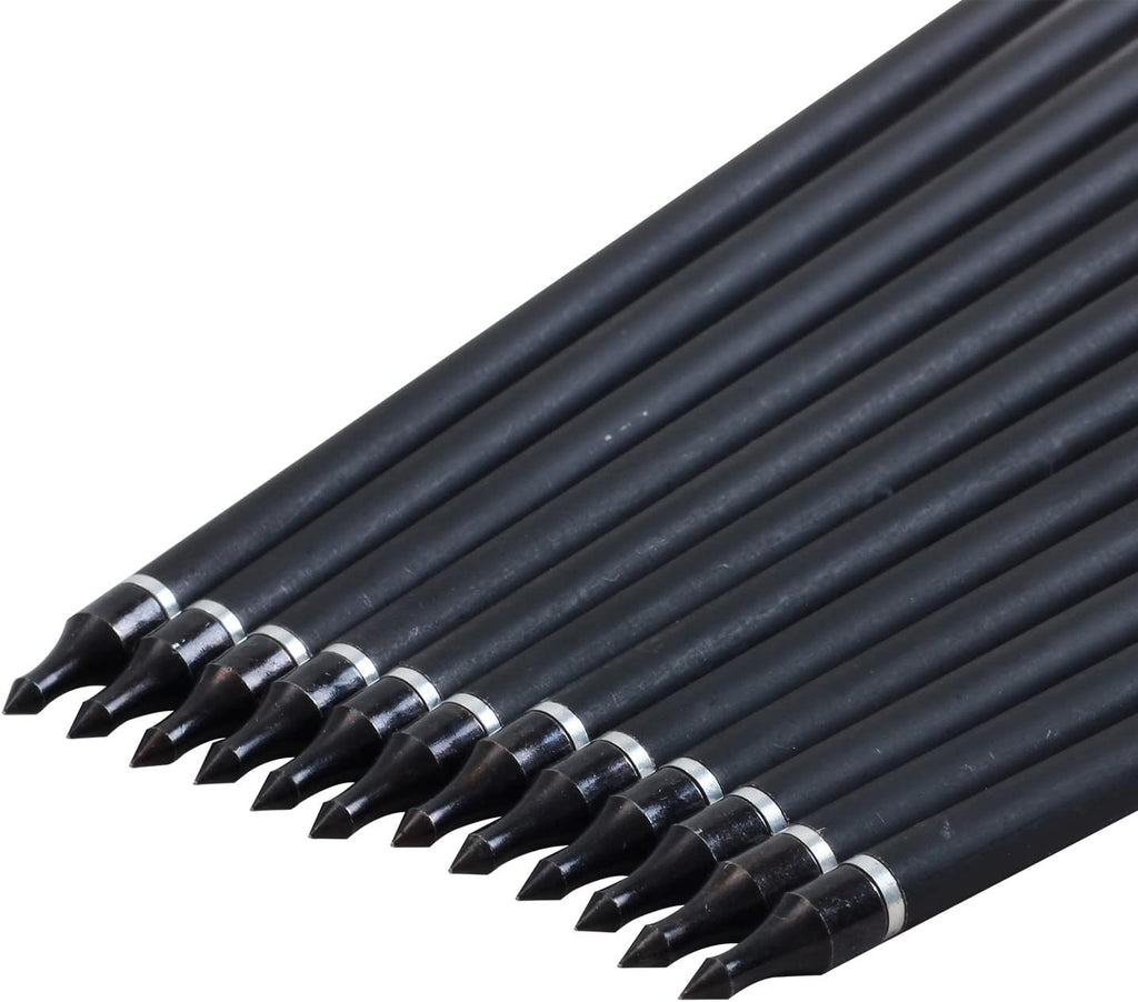 Archery 31" Hunting Arrows with 4" Natural Turkey Feather Carbon Arrows Target Practice Arrows for Traditional Bow Recurve Bow & Longbow - 12Pcs