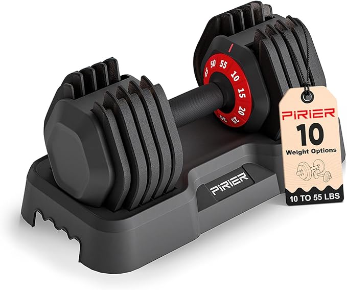 Adjustable Dumbbell Set 55LB Dumbbells Weight, 10-in-1 Weight Dumbbell with Anti-Slip Metal Handle and Bicep Supports for Comprehensive Full Body Strength Training-FlexoryFit