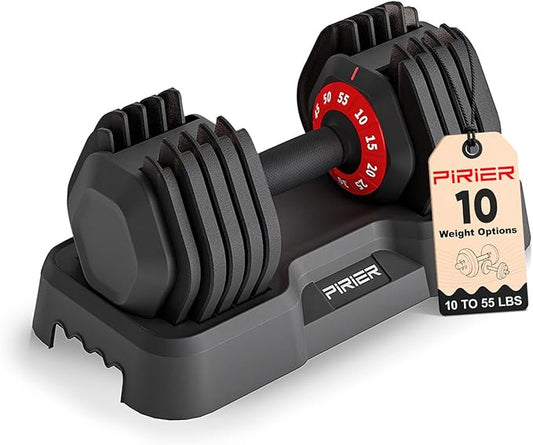 Adjustable Dumbbell Set 55LB Dumbbells Weight, 10-in-1 Weight Dumbbell with Anti-Slip Metal Handle and Bicep Supports for Comprehensive Full Body Strength Training-FlexoryFit