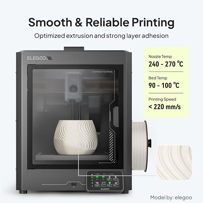 ELEGOO ASA Filament 1.75mm Gray 1KG, UV & Weather Resistant 3D Printer Filament - Image 5