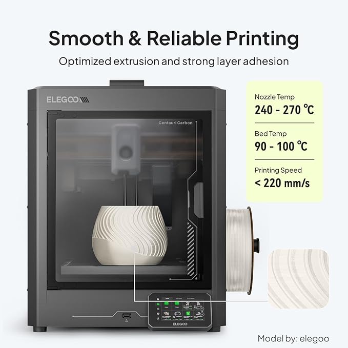 ELEGOO ASA Filament 1.75mm Black 2KG, UV & Weather Resistant 3D Printer Filament - Image 5