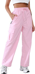 Hiking Pants Women Lightweight Cargo Pants Quick Dry Water Resistant Outdoor Travel Pants with Zipper Pockets