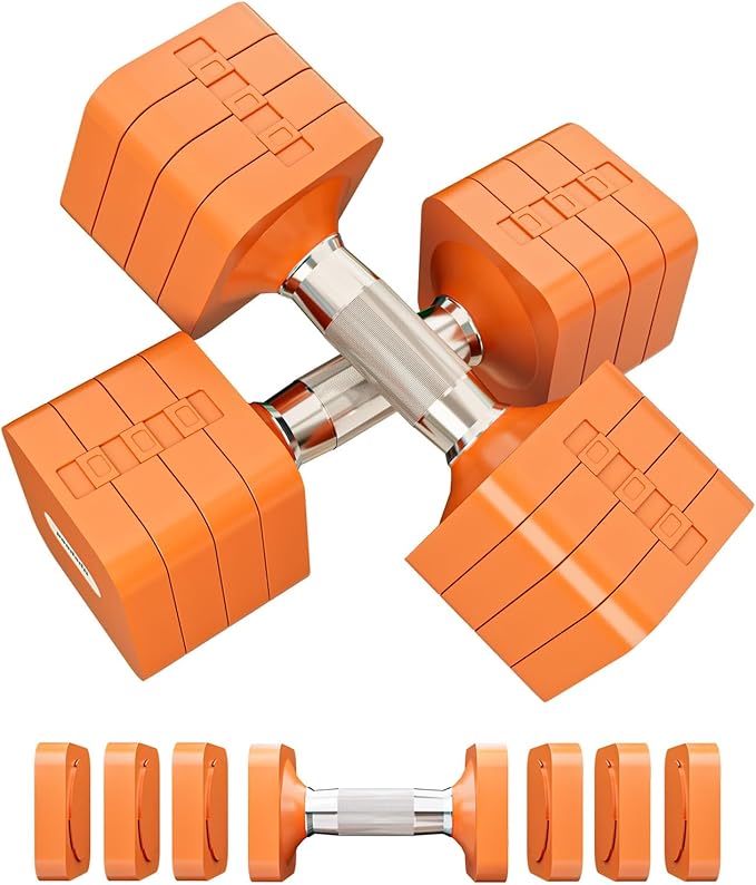15LB 20LB 50LB Adjustable Dumbbell Set Free Weights Dumbbells Set for Women Men Hand Weights Sets Adjust Dumbbell Weight Sets for Home Gym Exercise Workout Strength Training Equipments-FlexoryFit