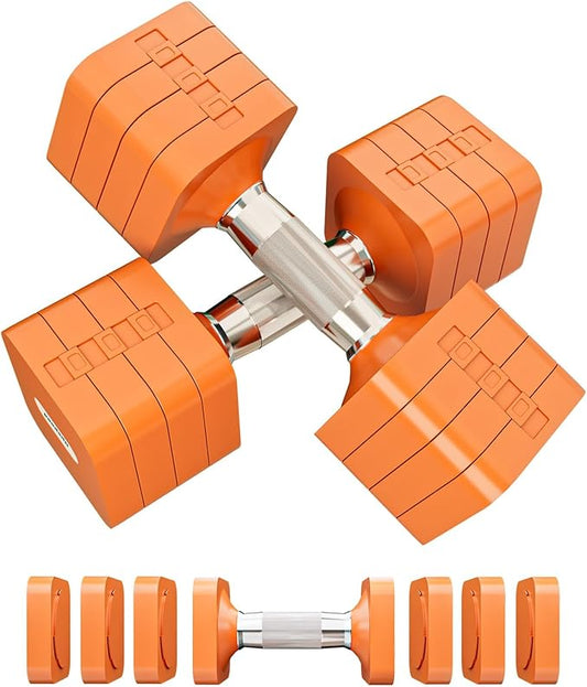 15LB 20LB 50LB Adjustable Dumbbell Set Free Weights Dumbbells Set for Women Men Hand Weights Sets Adjust Dumbbell Weight Sets for Home Gym Exercise Workout Strength Training Equipments-FlexoryFit